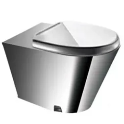 Унитаз напольный из нержавеющей стали Moeff MF-223М с металлической крышкой