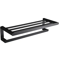 Полка для полотенец из алюминия Capri черная Nofer 16223.N