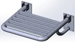 Сиденье для душа откидное настенного крепления 500х500х250 мм