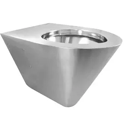 Унитаз из нержавеющей стали без сливного бака треугольный глянцевый Nofer 13018.B