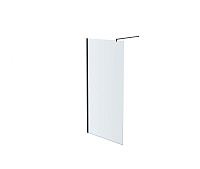 AQ WIW 09020BL Душевая перегородка Walk in с держателем 900x2000 профиль черный, стекло прозрачное