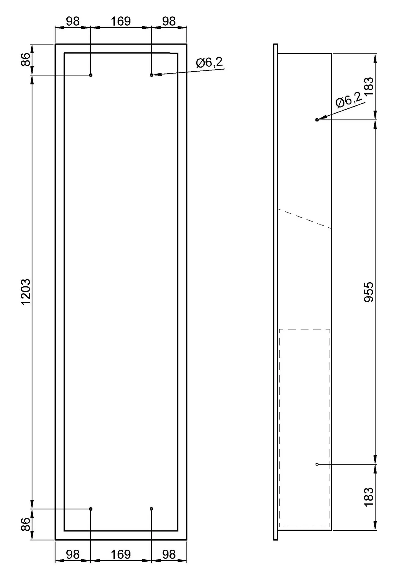Встраиваемая установка с диспенсером для бумажных листов Nofer 12020.S 1375*365*160