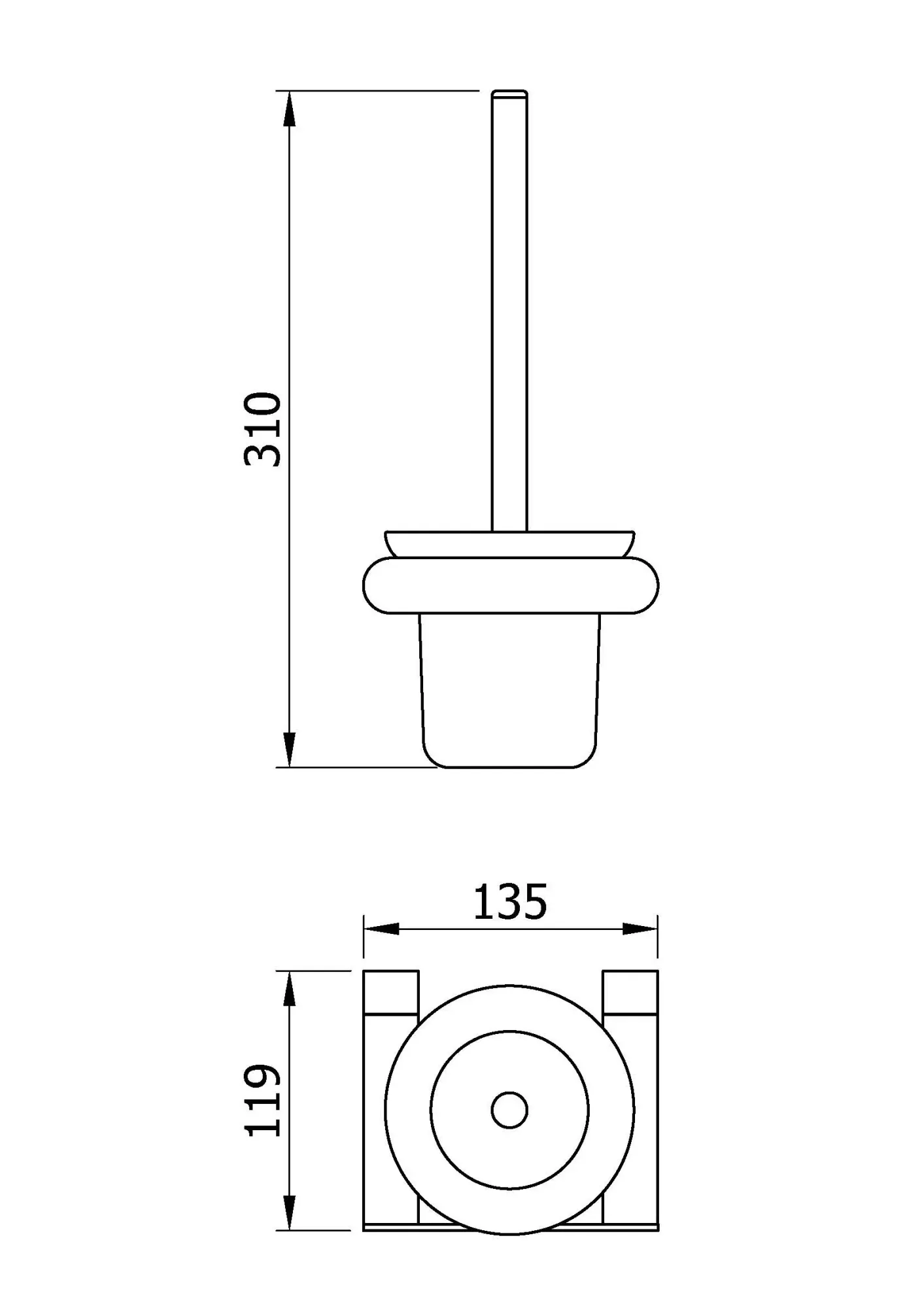 Ершик настенный Verona золотой Nofer 16877.G