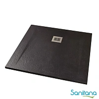 Поддон для душа Sanitana ROCKS 900х900 черный SP301384384100560