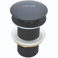 CREAVIT SF030.SYM Донный клапан без перелива черный матовый