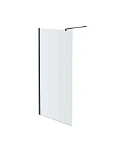 AQ WIW 10020BL Душевая перегородка Walk in с держателем 1000x2000 профиль черный, стекло прозрачное