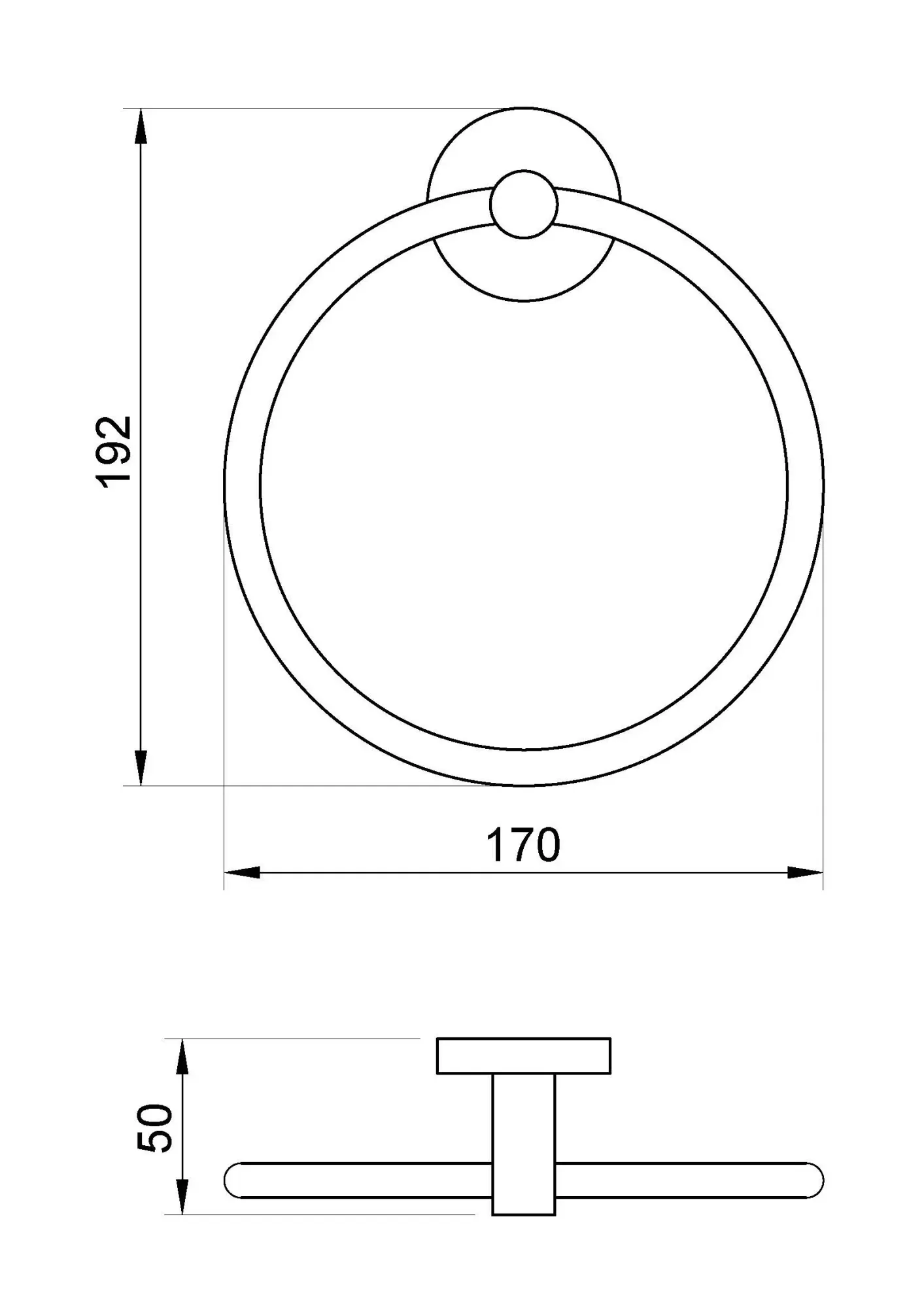 Вешало для полотенец 650 мм NIZA глянец Nofer 16850.60.B