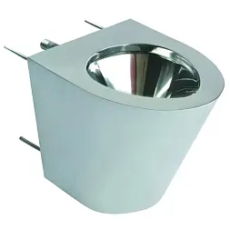 Унитаз из нержавеющей стали без сливного бака матовый c антивандальным креплением Nofer 13012.P.S